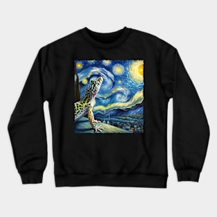 Vivid Vibes Gecko-inspired Tees Starry Night and Style to Wardrobes Crewneck Sweatshirt